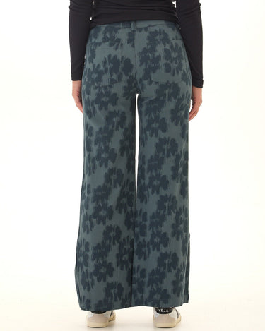 Pamela Sketch Floral Print Stretch Twill Wide Leg Pant Threads 4 Thought 