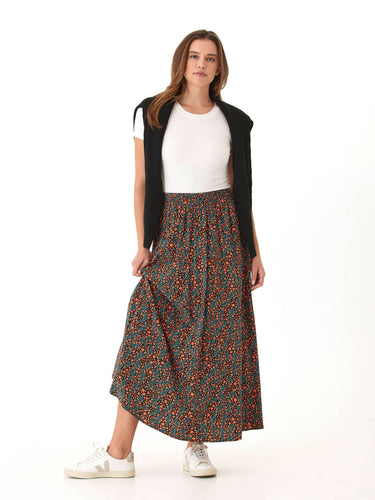 Anastacia Micro Bloom Print Woven Maxi Skirt Womens Bottoms Skirt Threads 4 Thought 