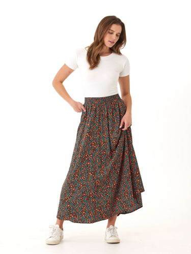 Anastacia Micro Bloom Print Woven Maxi Skirt Womens Bottoms Skirt Threads 4 Thought