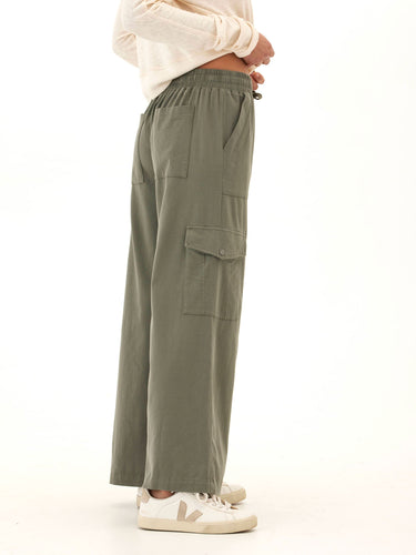 Eila Stretch Twill Wide Leg Cargo Pant Womens Bottoms Pants Threads 4 Thought 