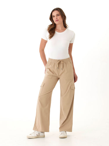 Eila Stretch Twill Wide Leg Cargo Pant Womens Bottoms Pants Threads 4 Thought 