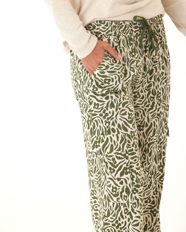 Eila Wild Floral Print Stretch Twill Wide Leg Cargo Pant Threads 4 Thought 