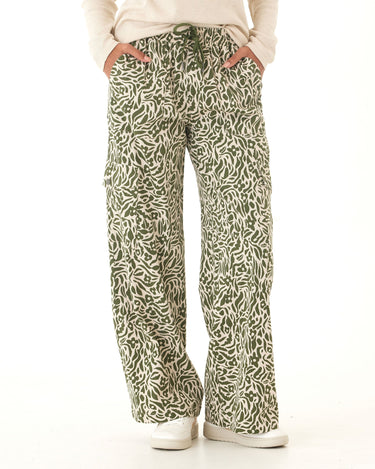 Eila Wild Floral Print Stretch Twill Wide Leg Cargo Pant Threads 4 Thought 