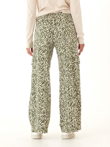 Eila Wild Floral Print Stretch Twill Wide Leg Cargo Pant Threads 4 Thought 