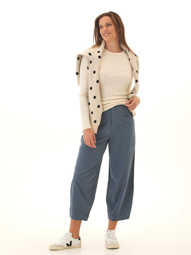 Lauren Stretch Twill Pleated Barrel Pant Threads 4 Thought 
