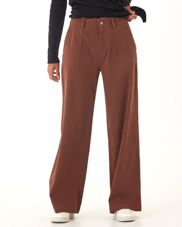 Odella Stretch Twill Ruffle Wide Leg Pant Threads 4 Thought 