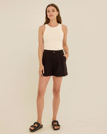 Selene Stretch Twill Pleated Short Womens Bottoms Shorts Threads 4 Thought 