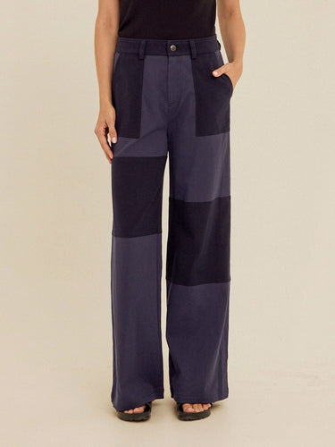 Pamela Patchwork Stretch Twill Wide Leg Capri Pant Womens Bottoms Pants Threads 4 Thought 