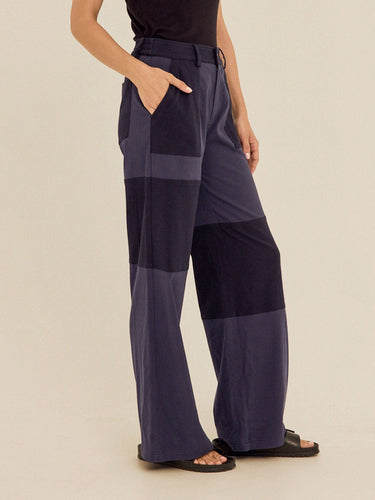 Pamela Patchwork Stretch Twill Wide Leg Capri Pant Womens Bottoms Pants Threads 4 Thought 