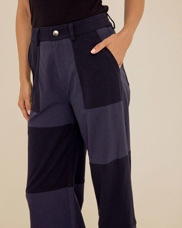 Pamela Patchwork Stretch Twill Wide Leg Capri Pant Womens Bottoms Pants Threads 4 Thought 