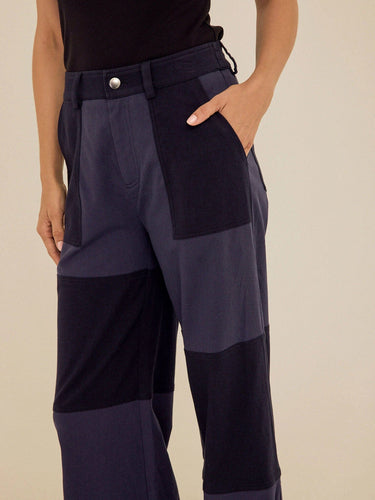 Pamela Patchwork Stretch Twill Wide Leg Capri Pant Womens Bottoms Pants Threads 4 Thought 