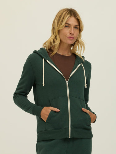 Triblend Fleece Full Zip Hoodie Womens Outerwear Sweatshirt Threads 4 Thought 