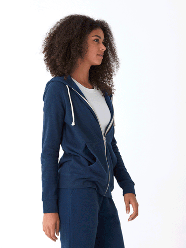 Triblend Zip Hoodie Womens Outerwear Sweatshirt Threads 4 Thought 