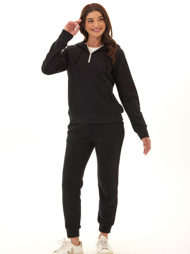Sinead 1/4 Zip Triblend Fleece Hoodie Womens Outerwear Sweatshirt Threads 4 Thought 