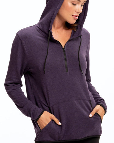 Kyanna FeatherLoop Half Zip Hoodie Womens Outerwear Sweatshirt Threads 4 Thought 