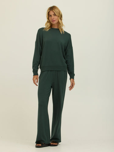 Esmeralda Feather Fleece Wide Leg Pant Womens Bottoms Sweatpants Threads 4 Thought 