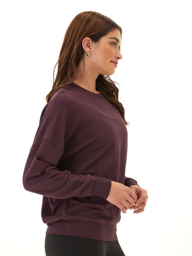 Cathy Feather Fleece Boyfriend Fit Pullover Womens Tops Long Tee Threads 4 Thought 