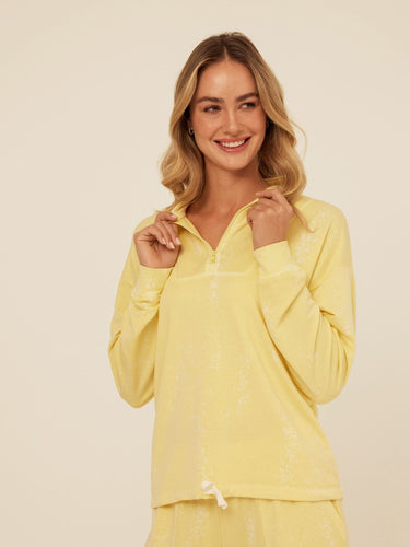 Nyla Spray Wash Modal Terry Half-Zip Pullover Womens Outerwear Sweatshirt Threads 4 Thought 