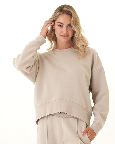 Naia Triblend Fleece Drop Shoulder Pullover Womens Outerwear Sweatshirt Threads 4 Thought 