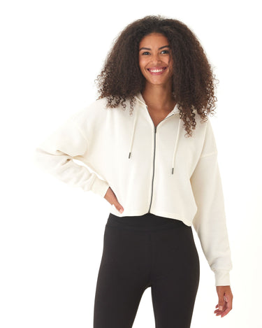 Venetia Triblend Fleece Crop Zip Hoodie Womens Outerwear Sweatshirt Threads 4 Thought 