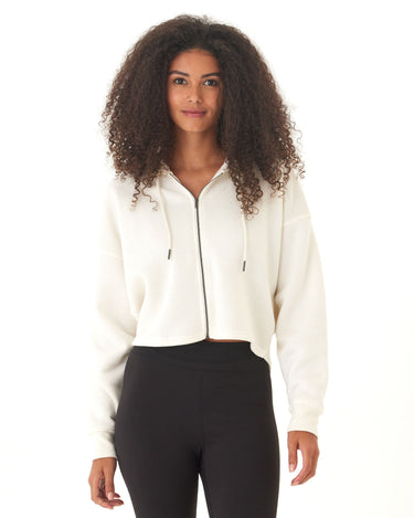 Venetia Triblend Fleece Crop Zip Hoodie Womens Outerwear Sweatshirt Threads 4 Thought 