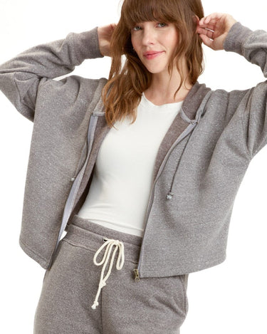 Venetia Triblend Fleece Crop Zip Hoodie Womens Outerwear Sweatshirt Threads 4 Thought 
