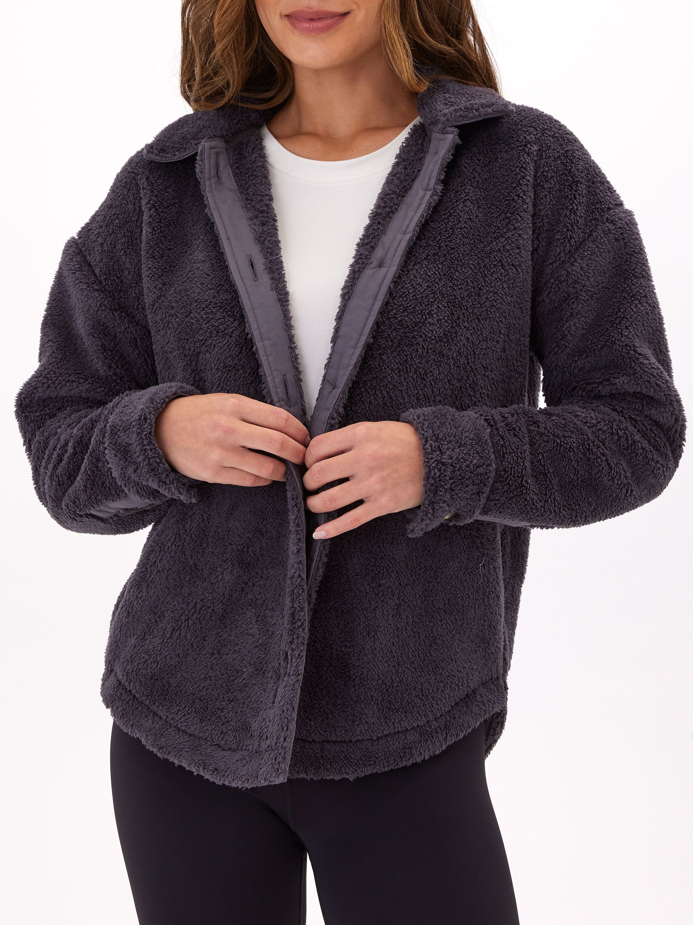 Anthea Sherpa Shirt Jacket Womens Outerwear Jacket Threads 4 Thought 