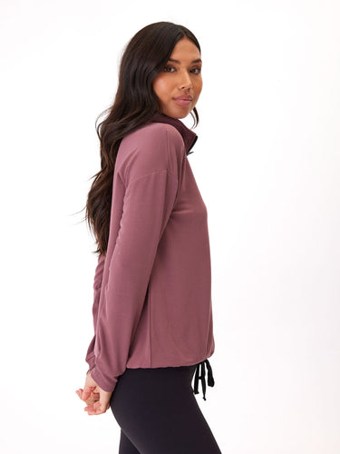Nyla Feather Fleece Half Zip Pullover Womens Outerwear Sweatshirt Threads 4 Thought 