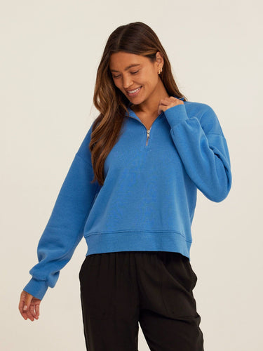 Constance Triblend Fleece Half Zip Pullover Womens Outerwear Sweatshirt Threads 4 Thought 