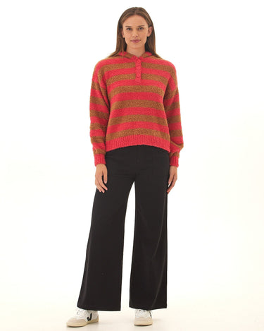 Tanisha Summit Stripe Boucle Henley Hoodie Threads 4 Thought 