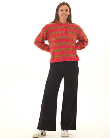 Tanisha Summit Stripe Boucle Henley Hoodie Threads 4 Thought 