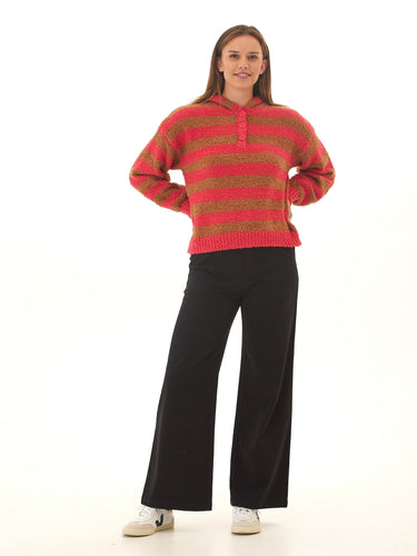 Tanisha Summit Stripe Boucle Henley Hoodie Threads 4 Thought 