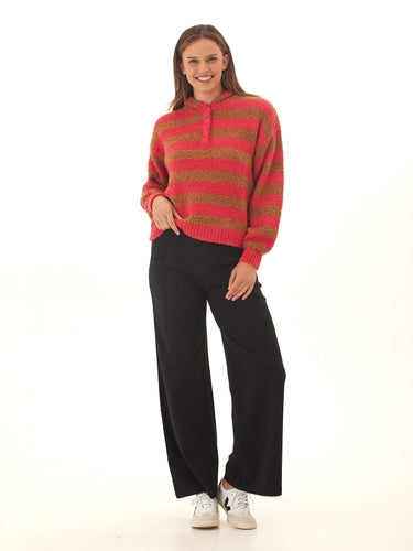 Tanisha Summit Stripe Boucle Henley Hoodie Threads 4 Thought 