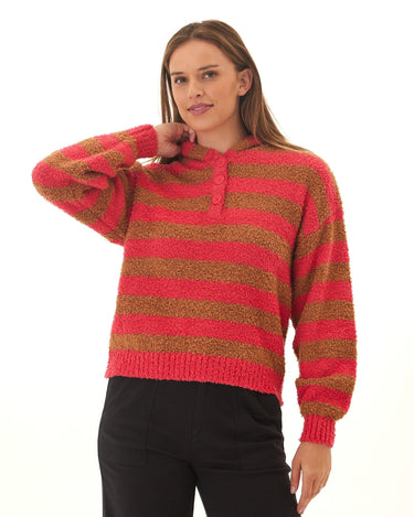 Tanisha Summit Stripe Boucle Henley Hoodie Threads 4 Thought 