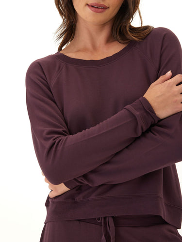 Suzanne Feather Fleece Raglan Pullover Womens Outerwear Sweatshirt Threads 4 Thought 