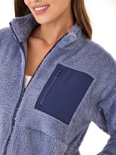 Millee Sherpa Full-Zip Contrast Jacket Womens Outerwear Jacket Threads 4 Thought