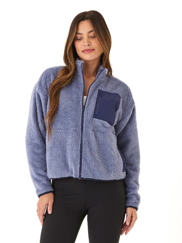 Millee Sherpa Full-Zip Contrast Jacket Womens Outerwear Jacket Threads 4 Thought