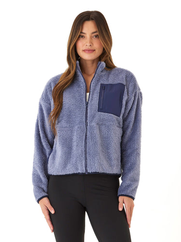 Millee Sherpa Full-Zip Contrast Jacket Womens Outerwear Jacket Threads 4 Thought