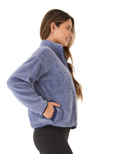 Millee Sherpa Full-Zip Contrast Jacket Womens Outerwear Jacket Threads 4 Thought