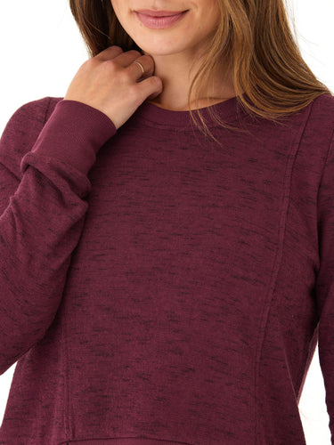 Marie Rhythm Slub Step-Hem Pullover Womens Tops Long Tee Threads 4 Thought 