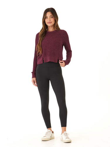 Marie Rhythm Slub Step-Hem Pullover Womens Tops Long Tee Threads 4 Thought 