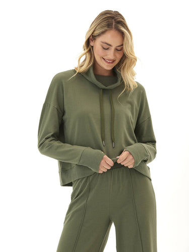 Shai Cozy Fleece Cowl Neck Pullover Womens Outerwear Sweatshirt Threads 4 Thought