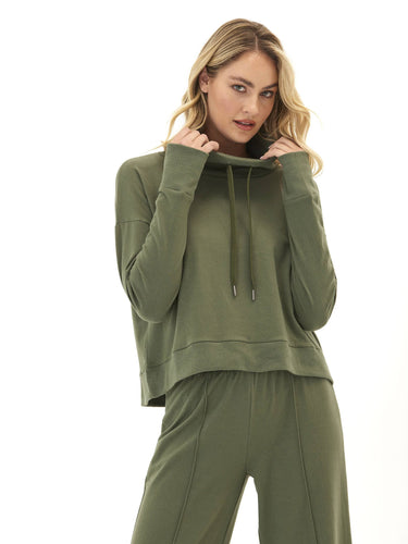 Shai Cozy Fleece Cowl Neck Pullover Womens Outerwear Sweatshirt Threads 4 Thought