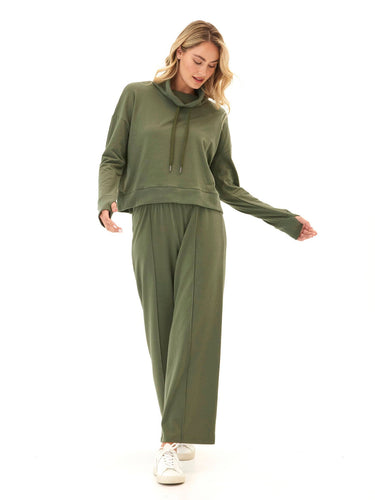 Shai Cozy Fleece Cowl Neck Pullover Womens Outerwear Sweatshirt Threads 4 Thought