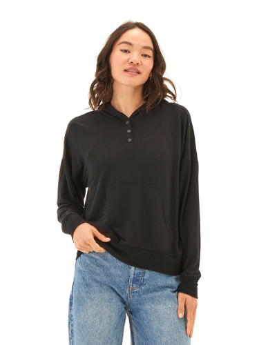 Diyanna Modal Terry Henley Hoodie Womens Outerwear Sweatshirt Threads 4 Thought 