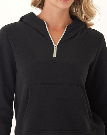 Tyra Triblend Fleece Quarter Zip Hoodie Womens Outerwear Sweatshirt Threads 4 Thought 