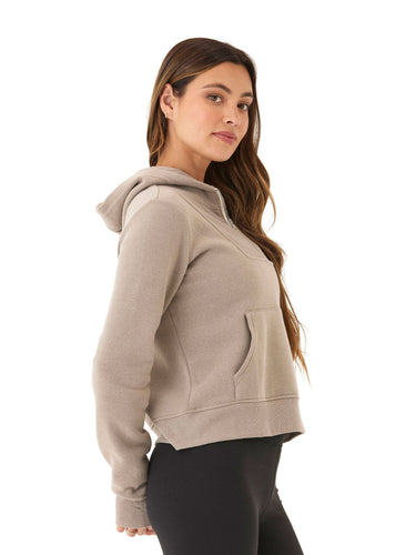 Tyra Triblend Fleece 1/4-Zip Hoodie Womens Outerwear Sweatshirt Threads 4 Thought 