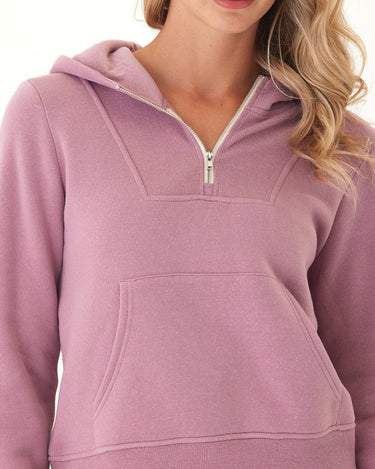 Tyra Triblend Fleece Quarter Zip Hoodie Womens Outerwear Sweatshirt Threads 4 Thought 