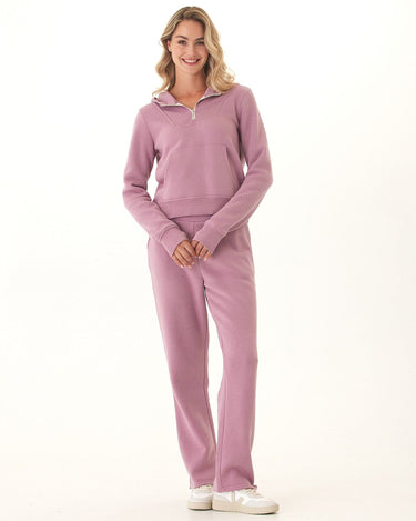 Tyra Triblend Fleece Quarter Zip Hoodie Womens Outerwear Sweatshirt Threads 4 Thought 