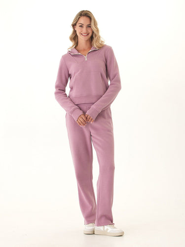 Tyra Triblend Fleece Quarter Zip Hoodie Womens Outerwear Sweatshirt Threads 4 Thought 